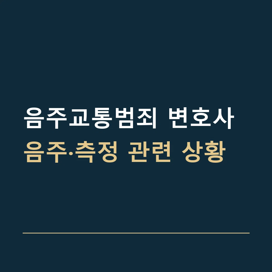 음주교통범죄 변호사 · 음주·측정 관련 상황