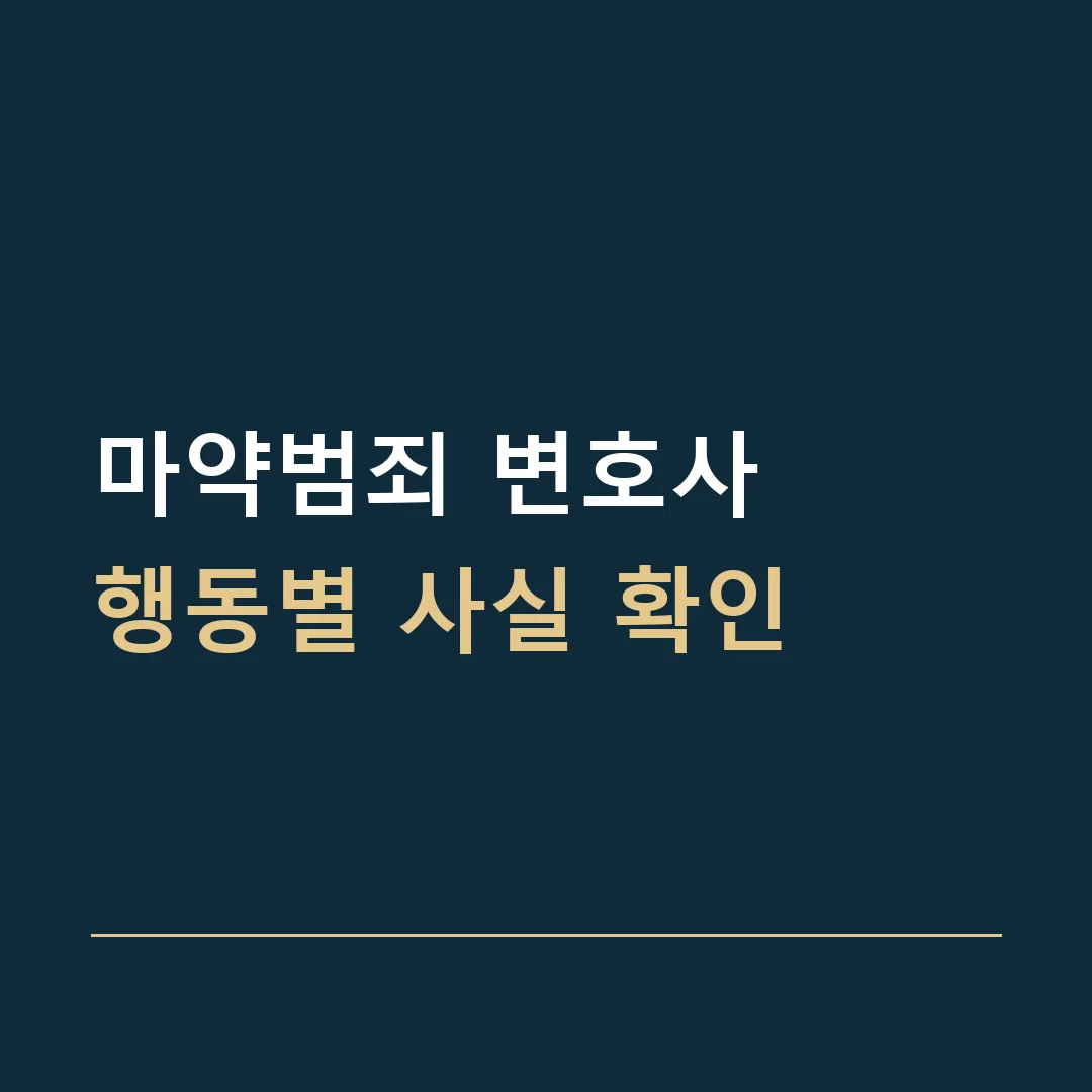 마약범죄 변호사 · 행동별 사실 확인