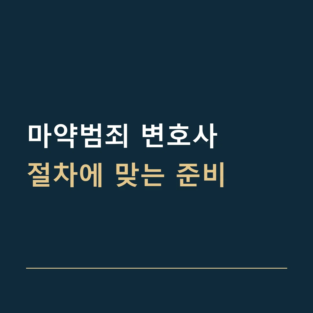 마약범죄 변호사 · 절차에 맞는 준비
