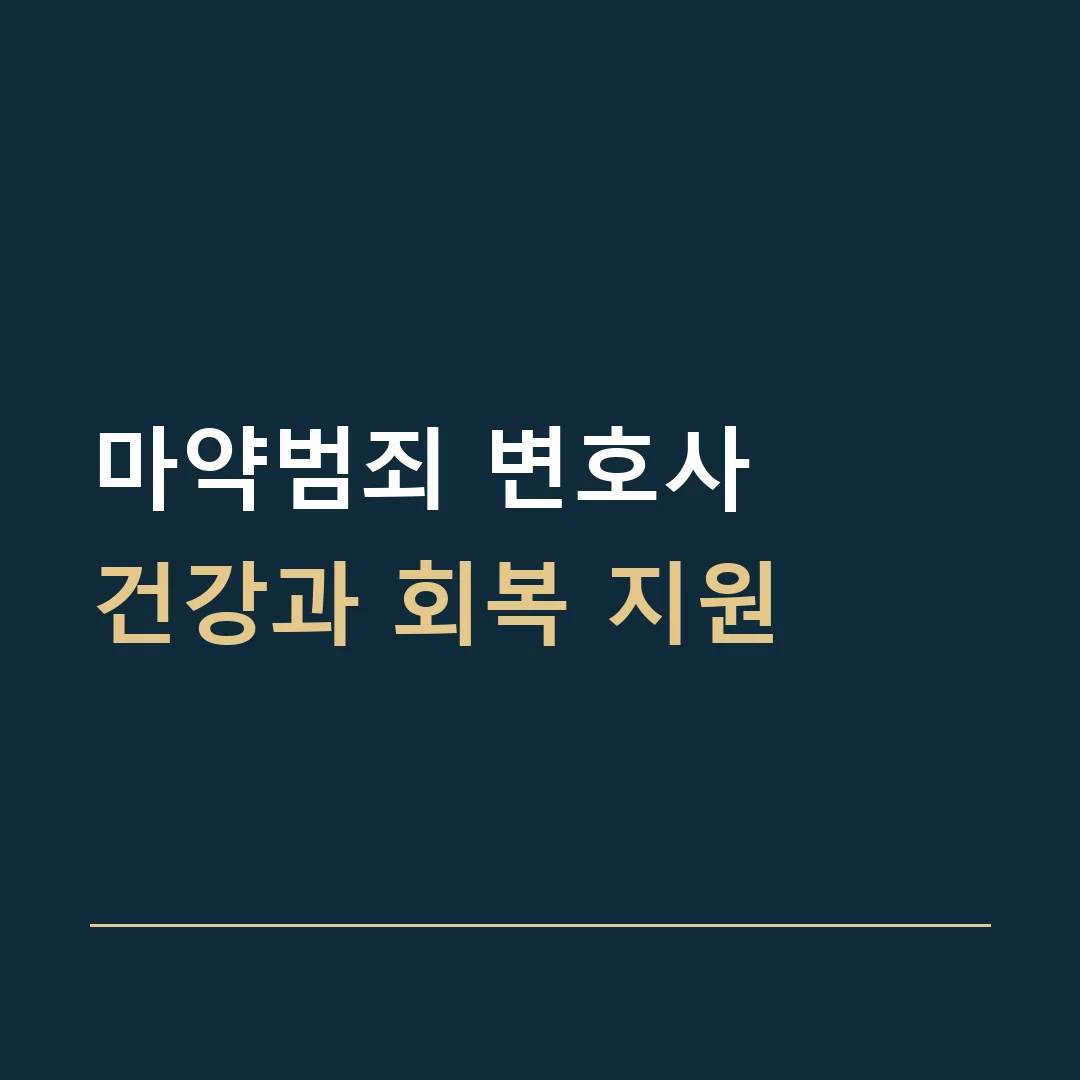마약범죄 변호사 · 건강과 회복 지원