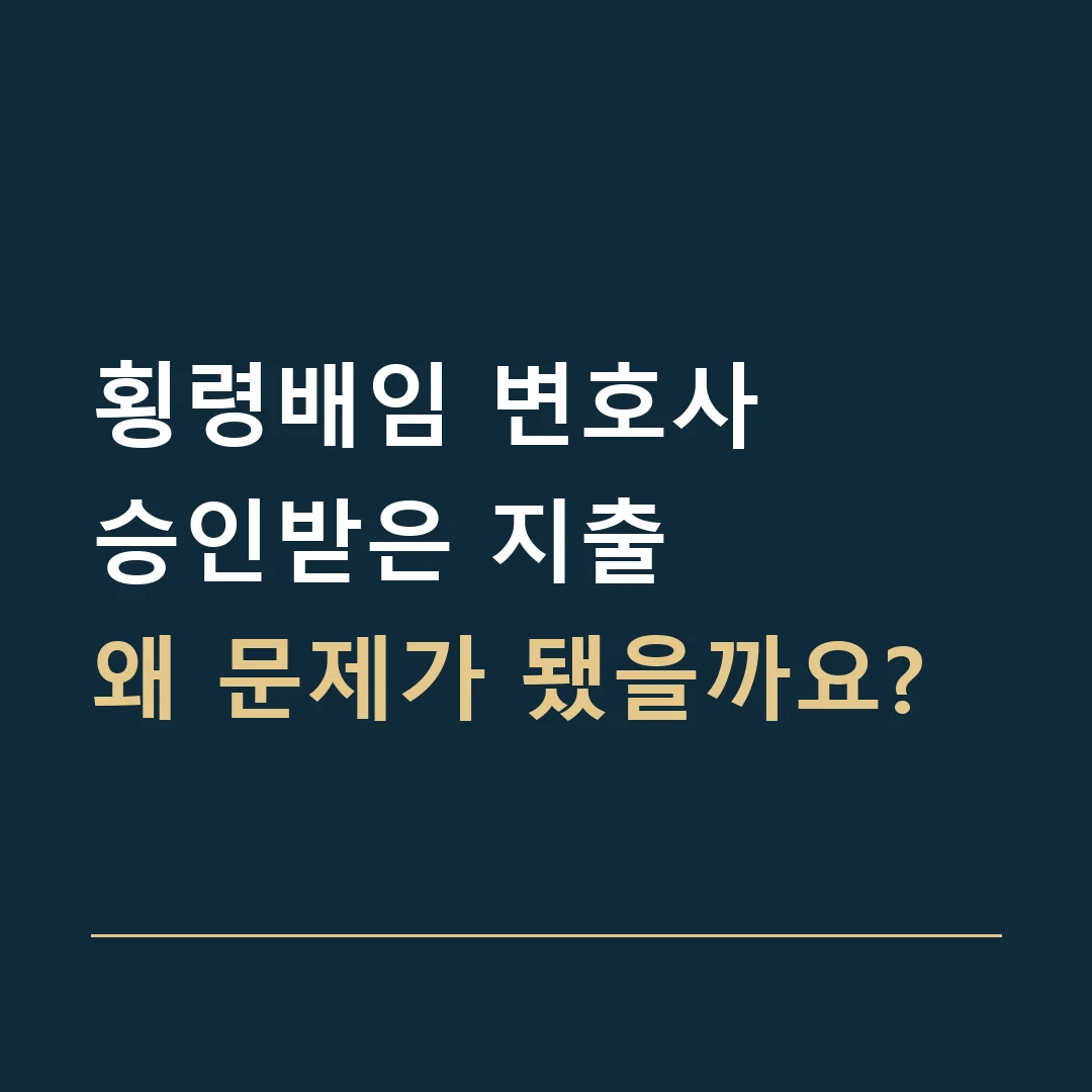 횡령배임 변호사 · 승인받은 지출
왜 문제가 됐을까요?