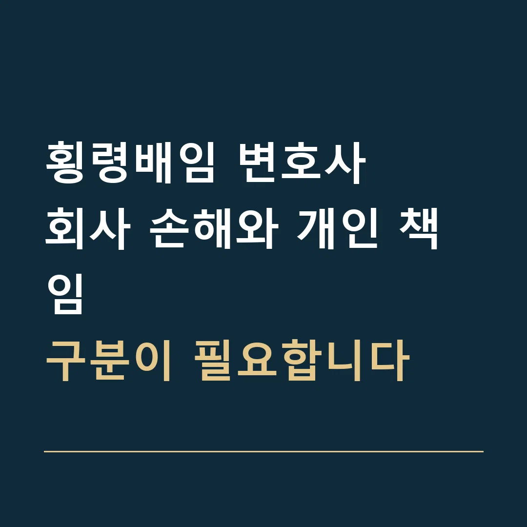 횡령배임 변호사 · 회사 손해와 개인 책임
구분이 필요합니다