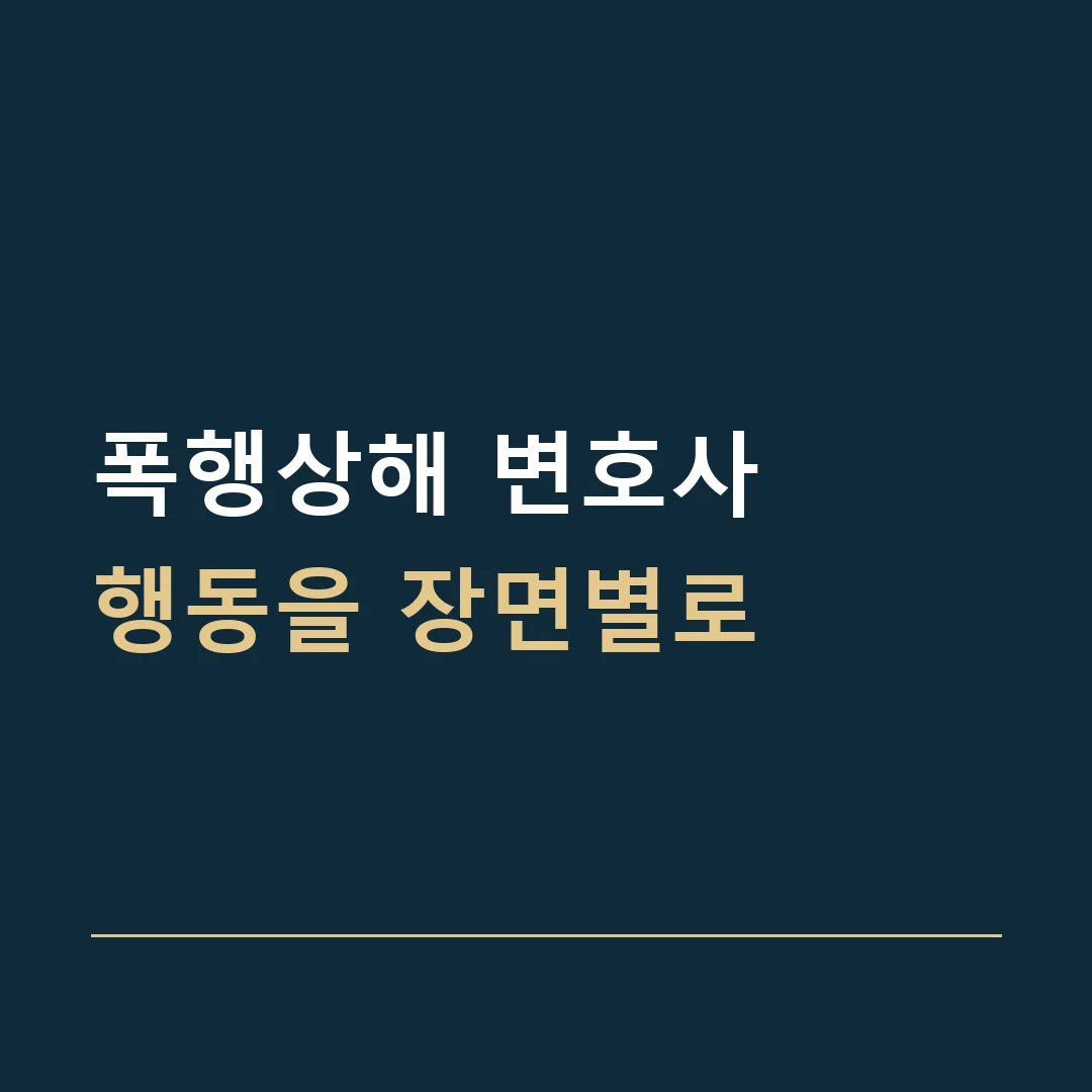 폭행상해 변호사 · 행동을 장면별로