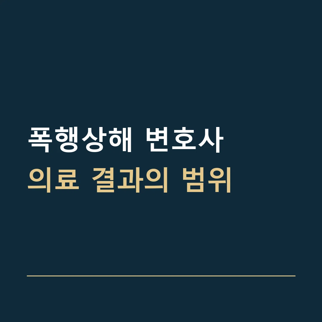 폭행상해 변호사 · 의료 결과의 범위