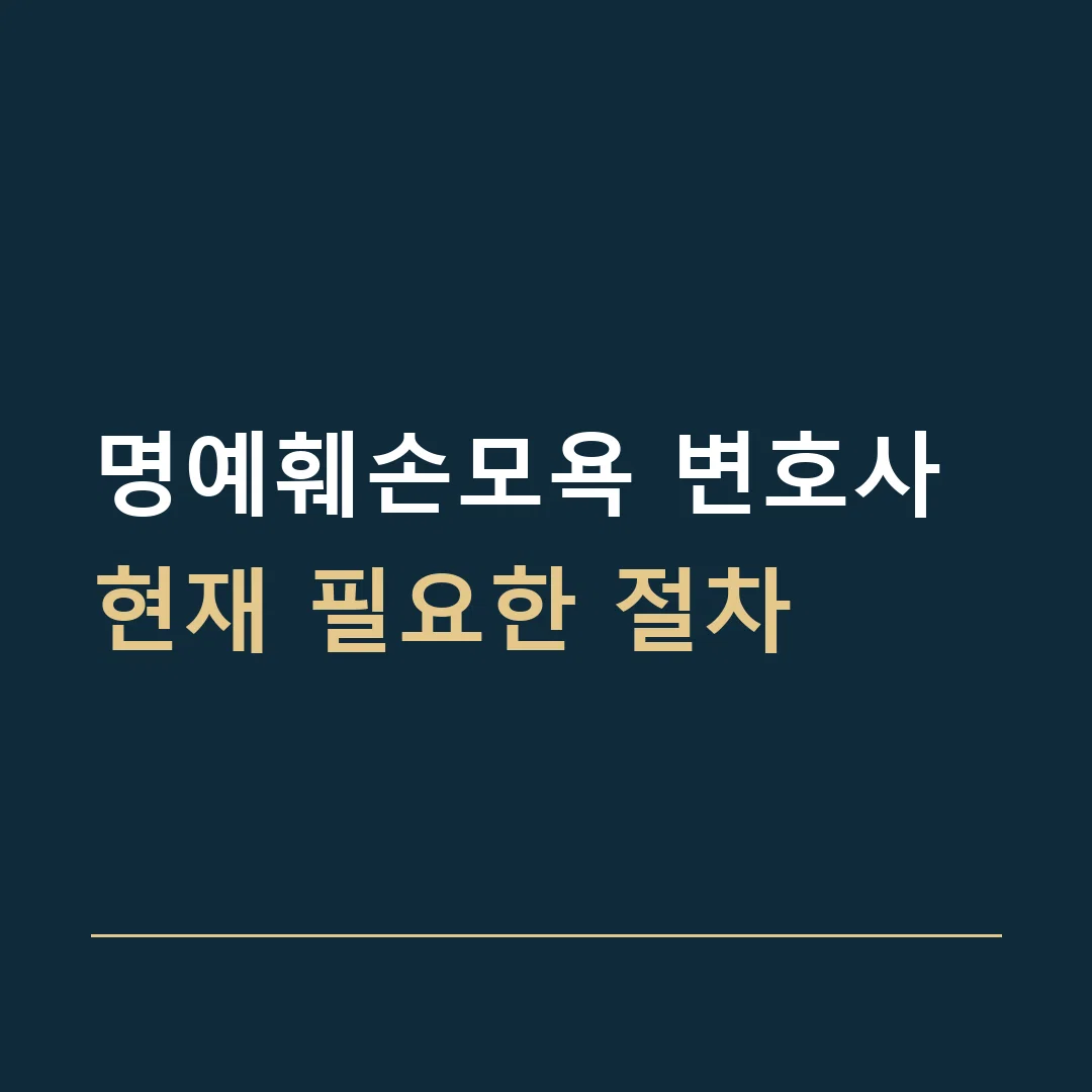 명예훼손모욕 변호사 · 현재 필요한 절차