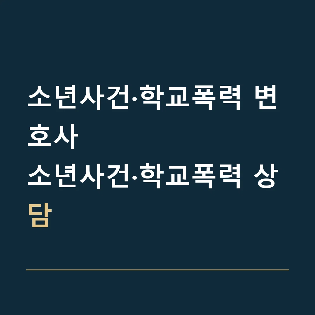 소년사건·학교폭력 변호사 · 소년사건·학교폭력 상담