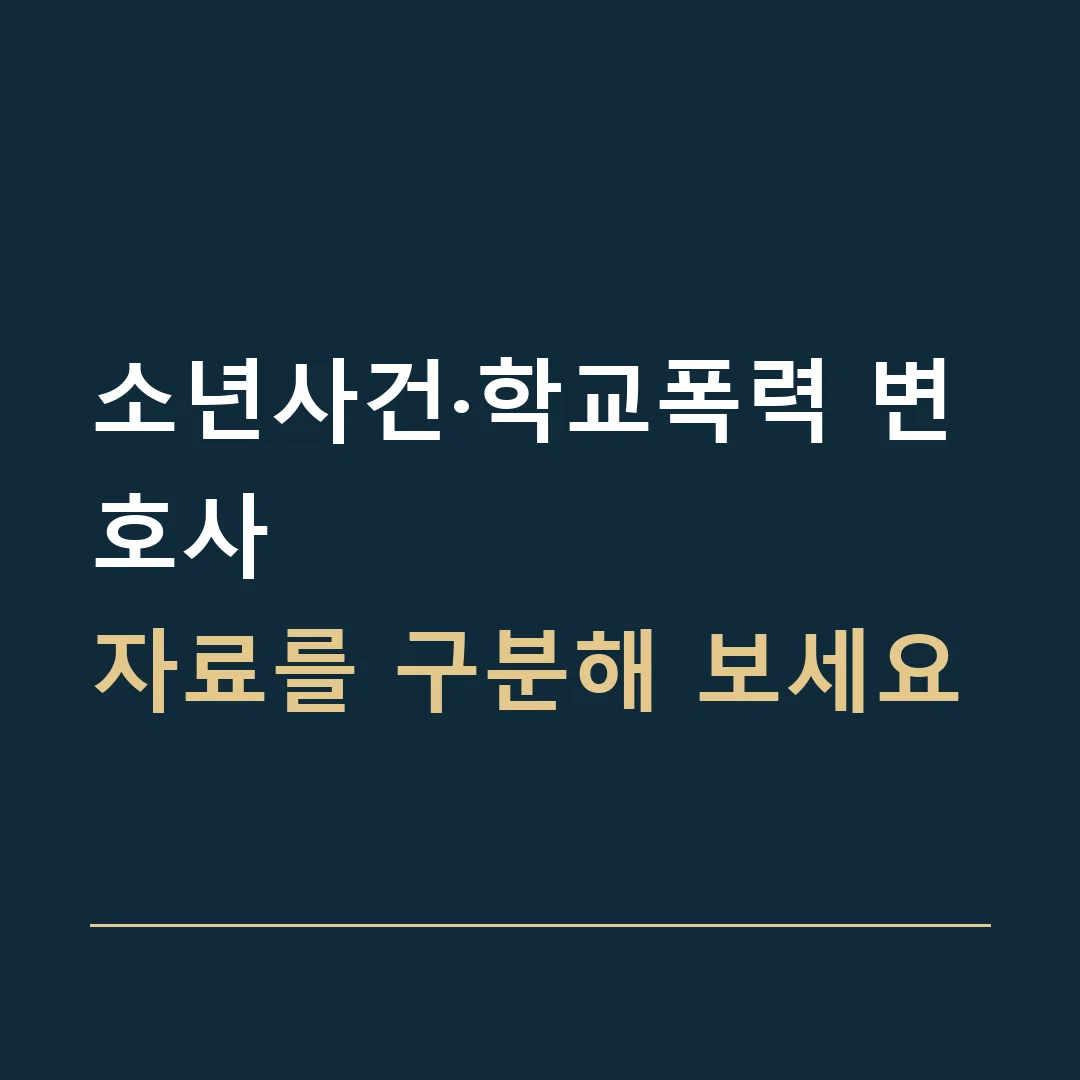 소년사건·학교폭력 변호사 · 자료를 구분해 보세요