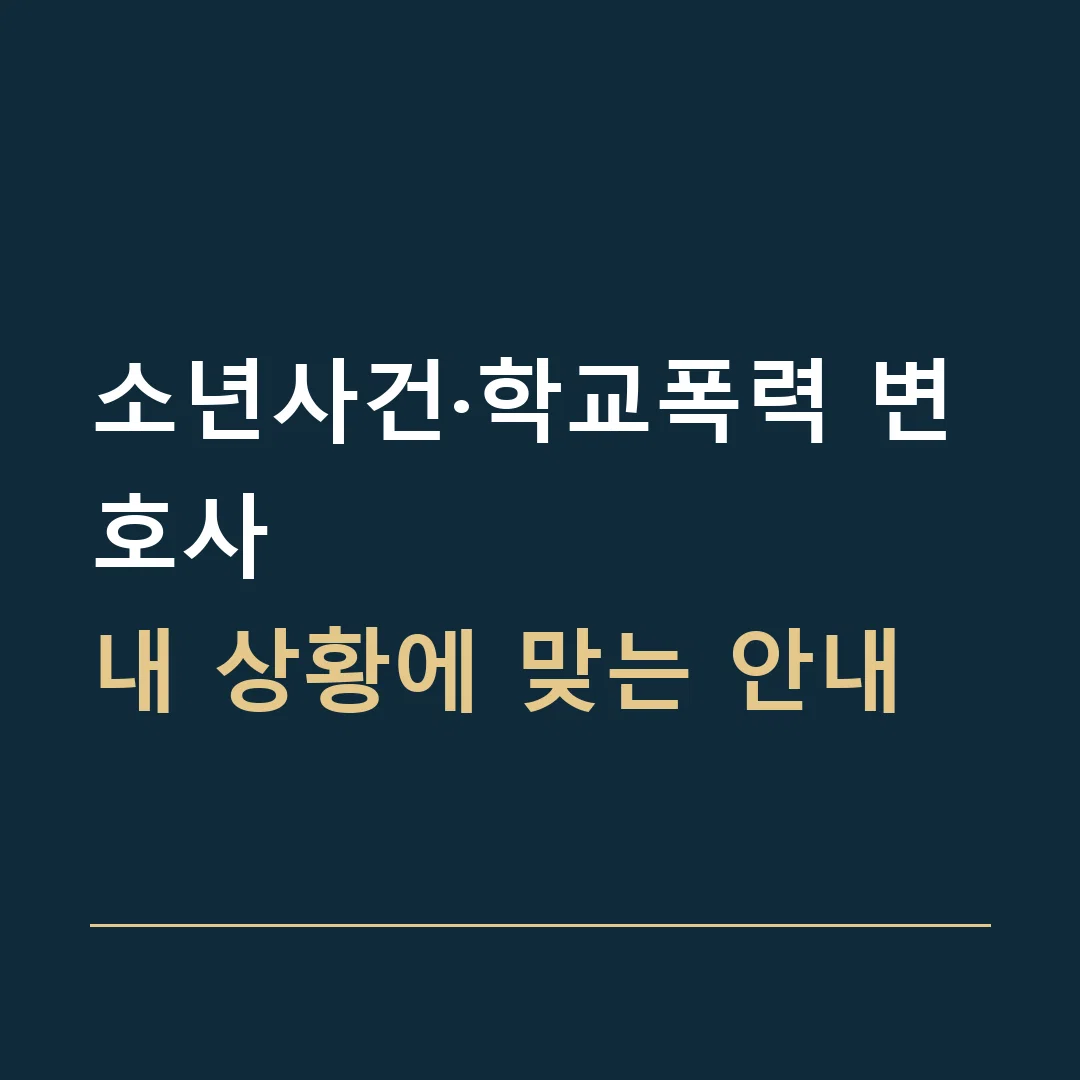 소년사건·학교폭력 변호사 · 내 상황에 맞는 안내