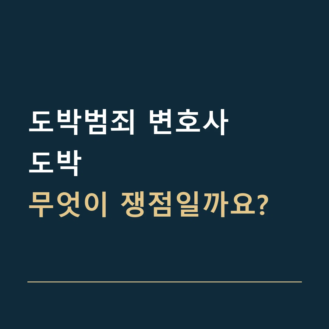 도박범죄 변호사 · 도박
무엇이 쟁점일까요?