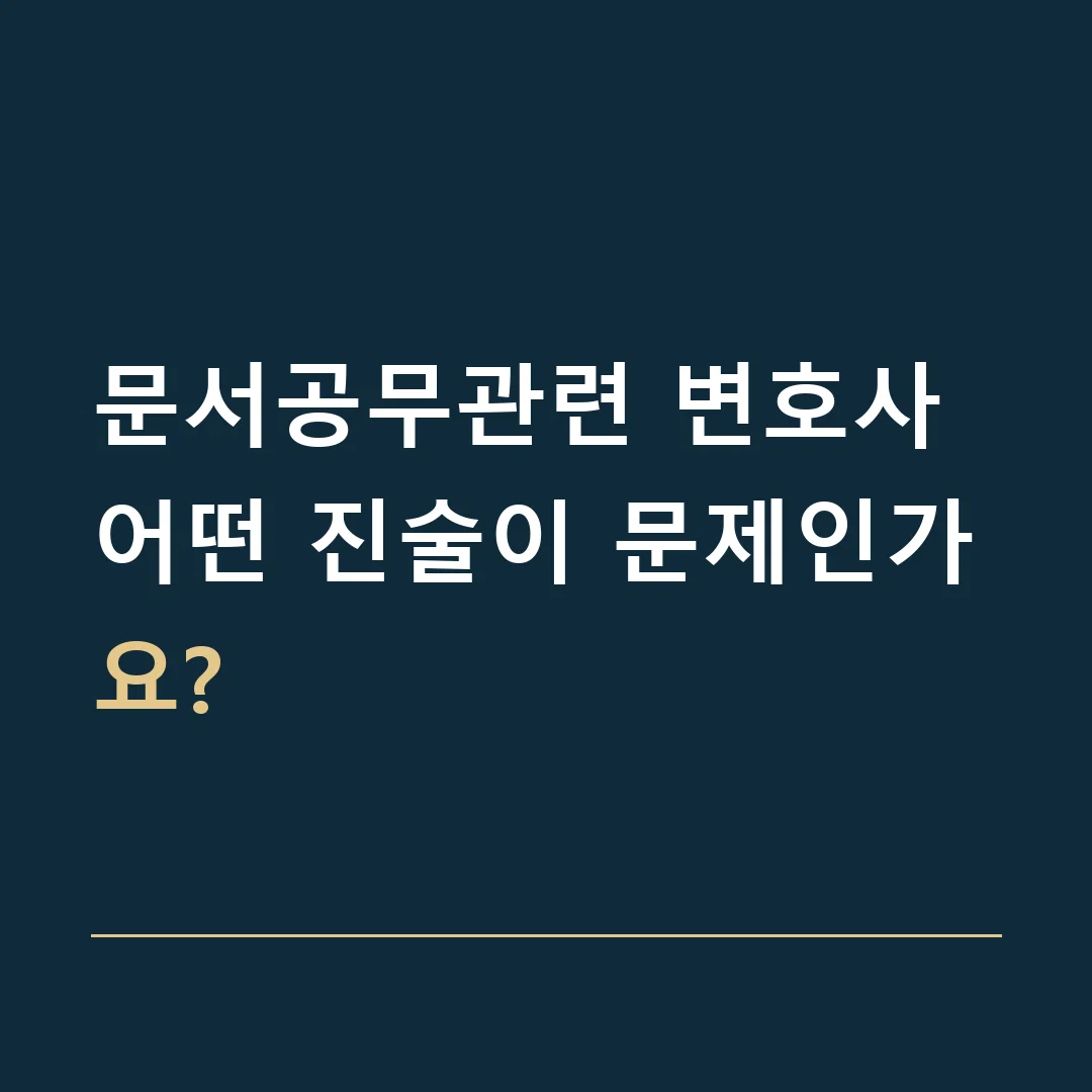 문서공무관련 변호사 · 어떤 진술이 문제인가요?