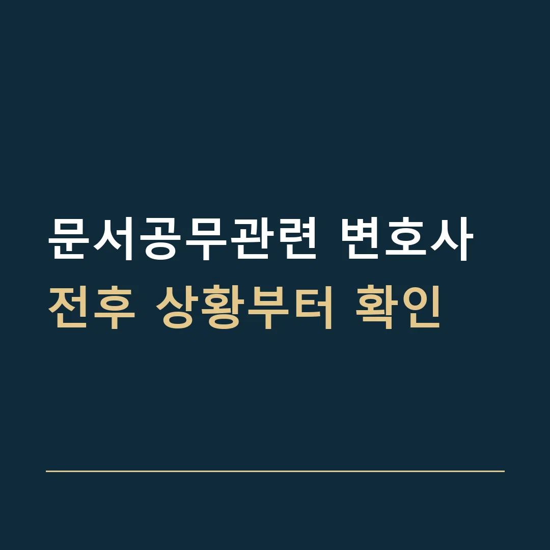 문서공무관련 변호사 · 전후 상황부터 확인