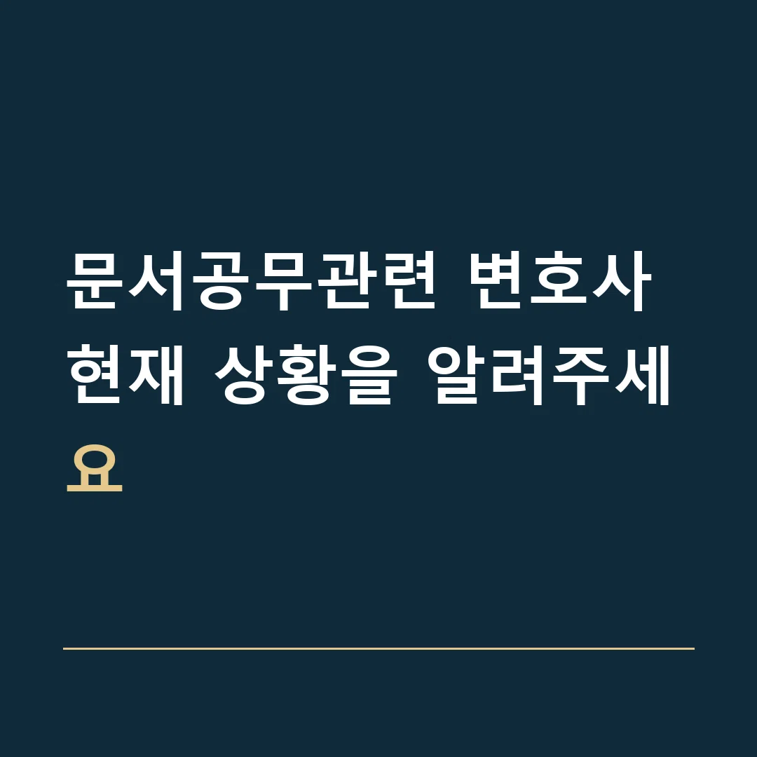 문서공무관련 변호사 · 현재 상황을 알려주세요