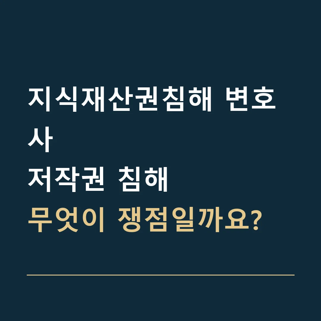 지식재산권침해 변호사 · 저작권 침해
무엇이 쟁점일까요?