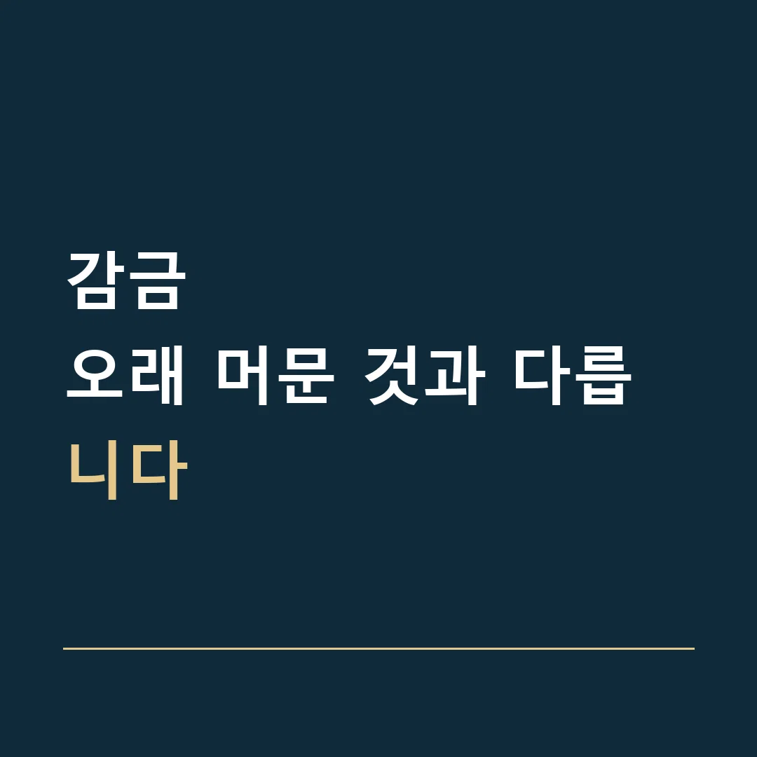 감금 · 오래 머문 것과 다릅니다