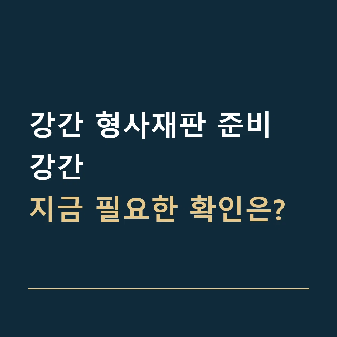 강간 형사재판 준비 · 강간
지금 필요한 확인은?