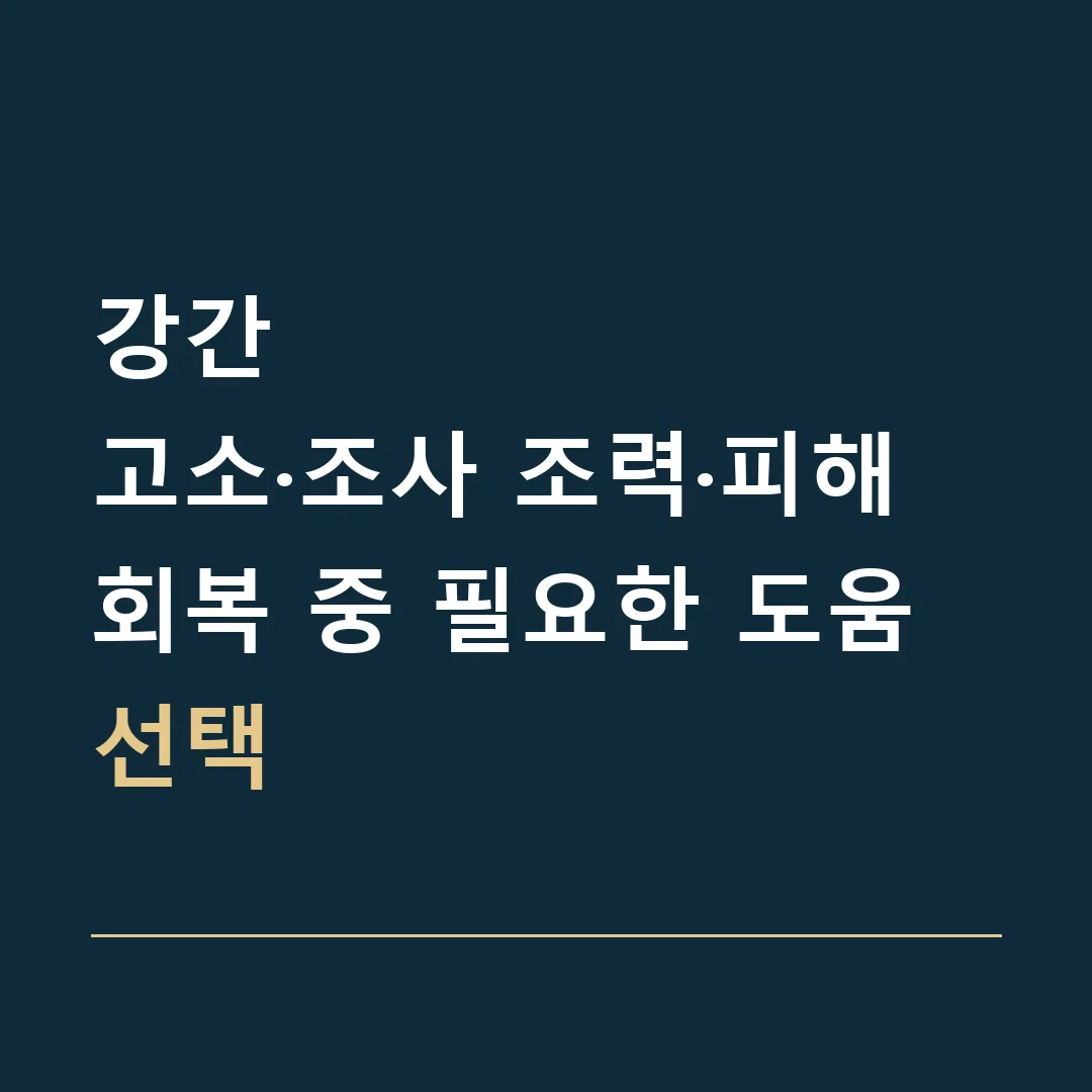 강간 · 고소·조사 조력·피해 회복 중 필요한 도움 선택