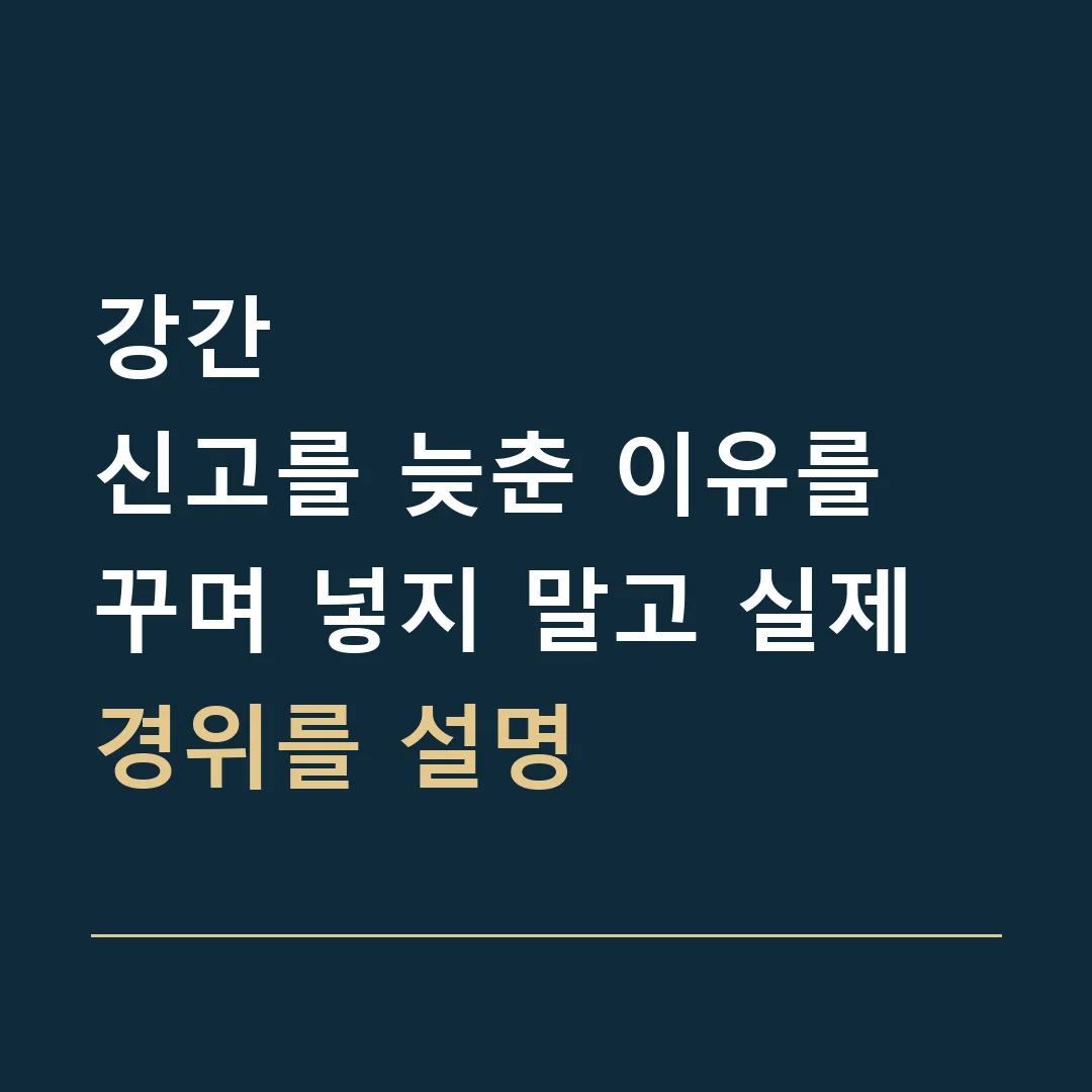 강간 · 신고를 늦춘 이유를 꾸며 넣지 말고 실제 경위를 설명