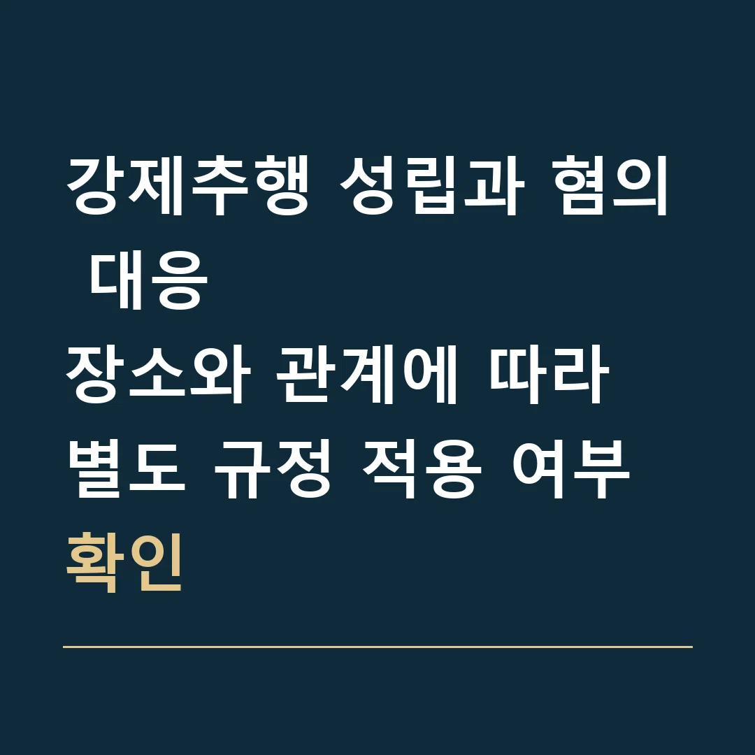 강제추행 성립과 혐의 대응 · 장소와 관계에 따라 별도 규정 적용 여부 확인