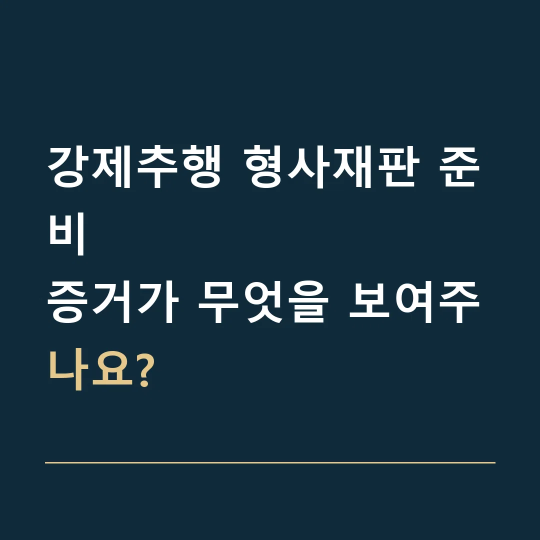 강제추행 형사재판 준비 · 증거가 무엇을 보여주나요?
