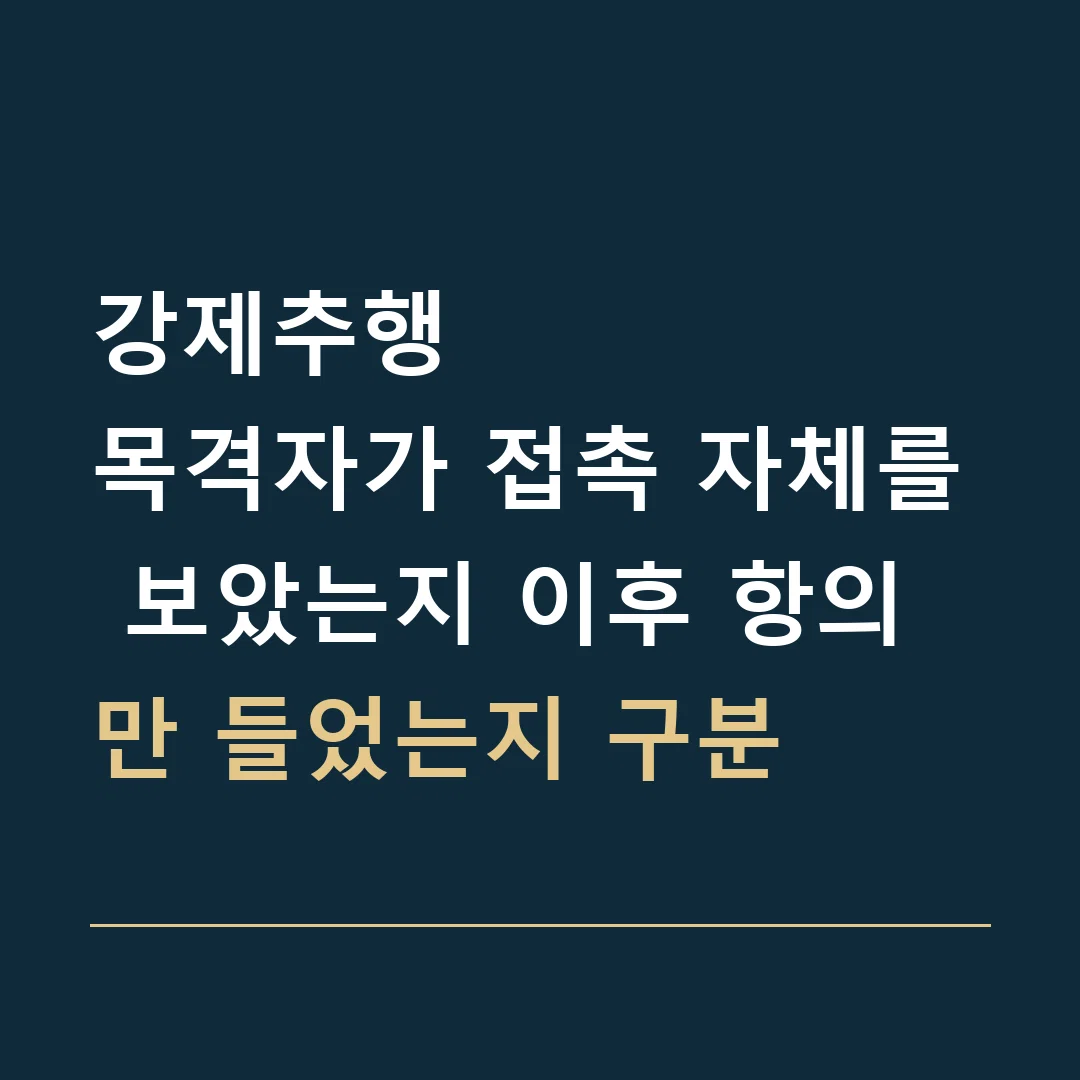 강제추행 · 목격자가 접촉 자체를 보았는지 이후 항의만 들었는지 구분