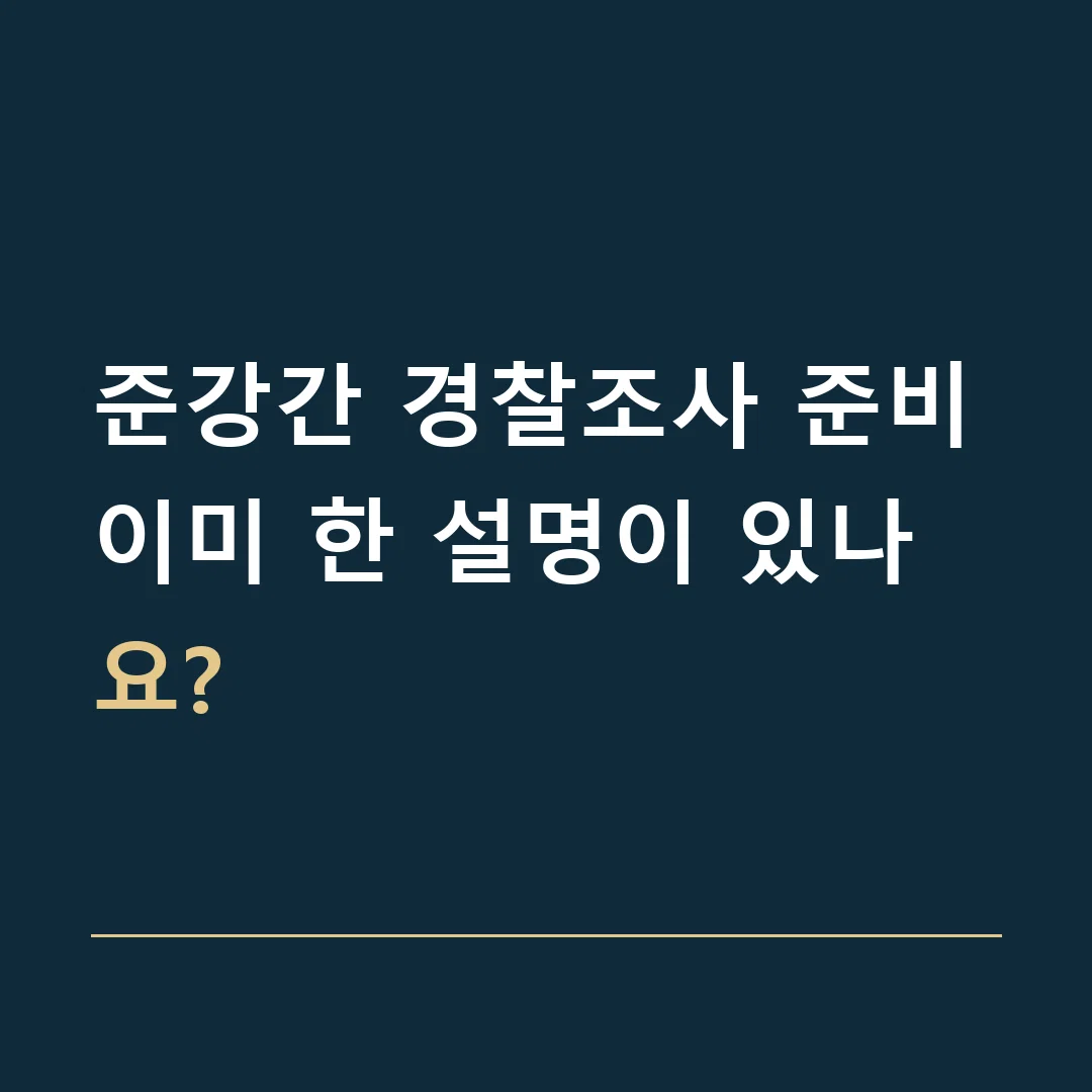 준강간 경찰조사 준비 · 이미 한 설명이 있나요?