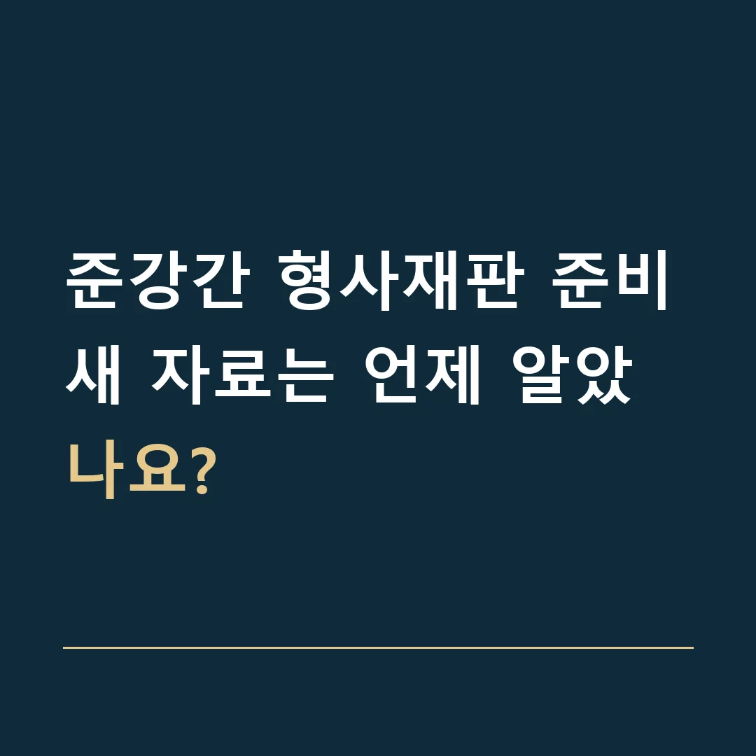 준강간 형사재판 준비 · 새 자료는 언제 알았나요?