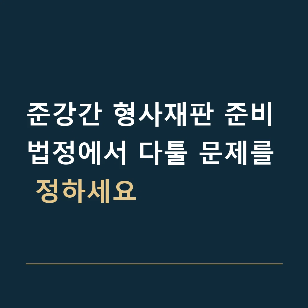 준강간 형사재판 준비 · 법정에서 다툴 문제를 정하세요