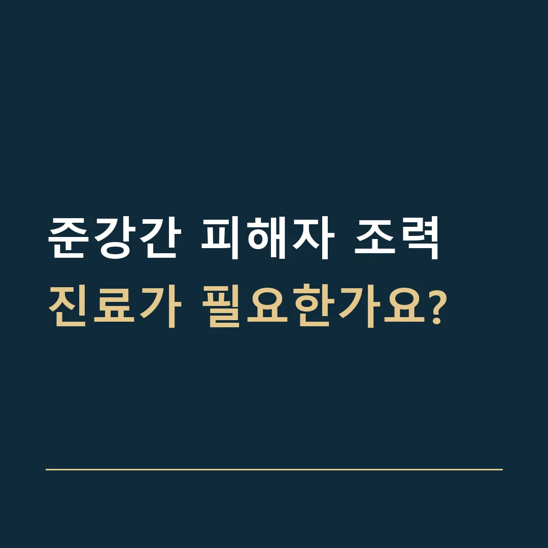 준강간 피해자 조력 · 진료가 필요한가요?