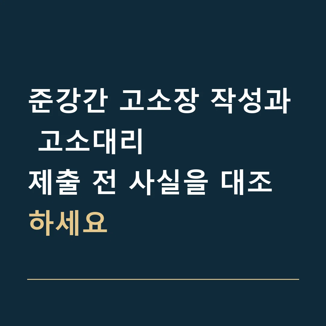 준강간 고소장 작성과 고소대리 · 제출 전 사실을 대조하세요