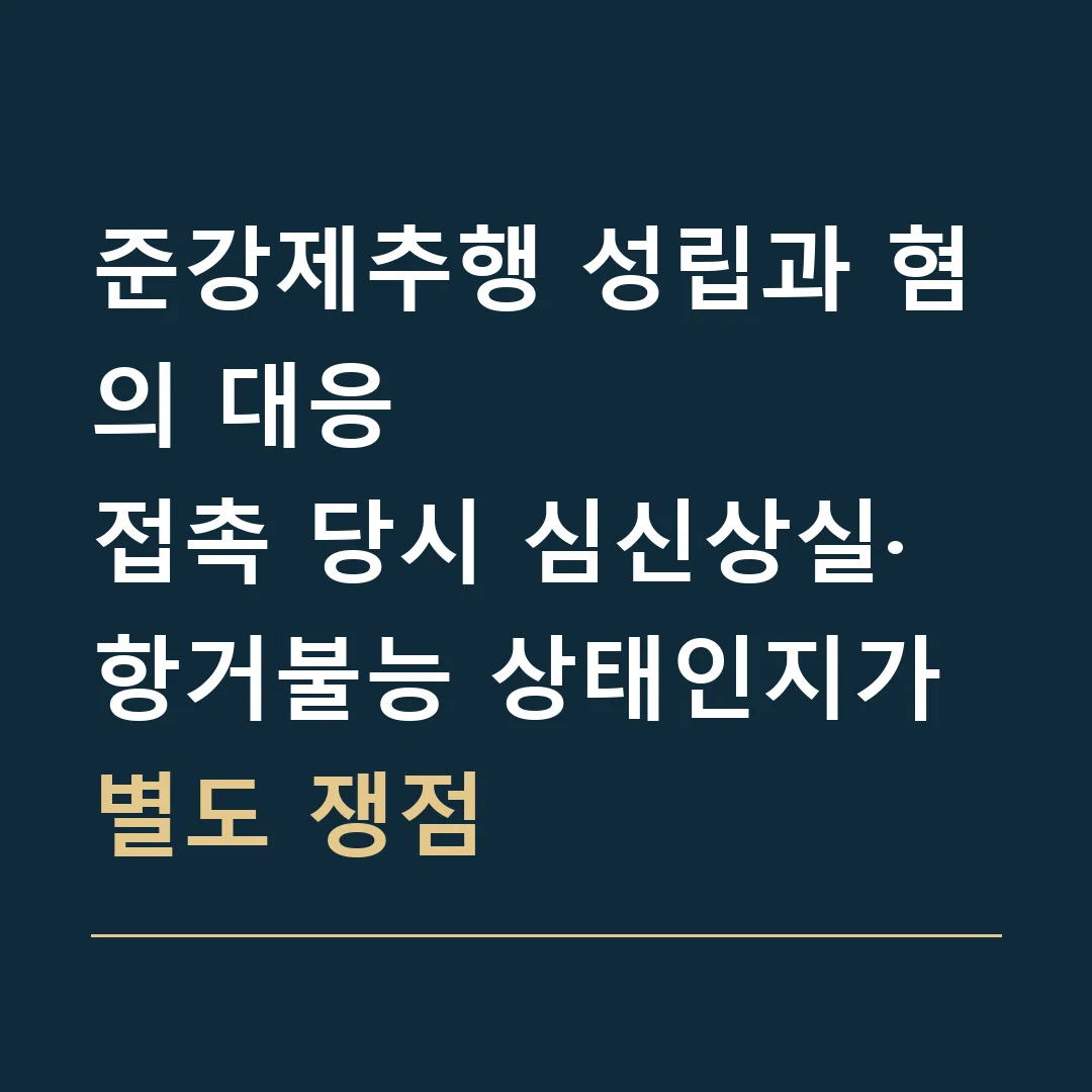 준강제추행 성립과 혐의 대응 · 접촉 당시 심신상실·항거불능 상태인지가 별도 쟁점