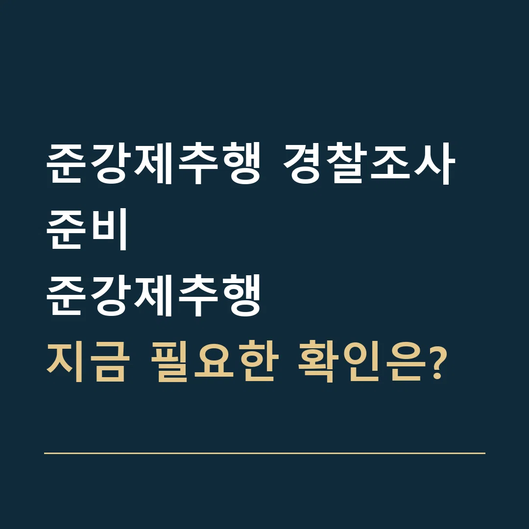 준강제추행 경찰조사 준비 · 준강제추행
지금 필요한 확인은?