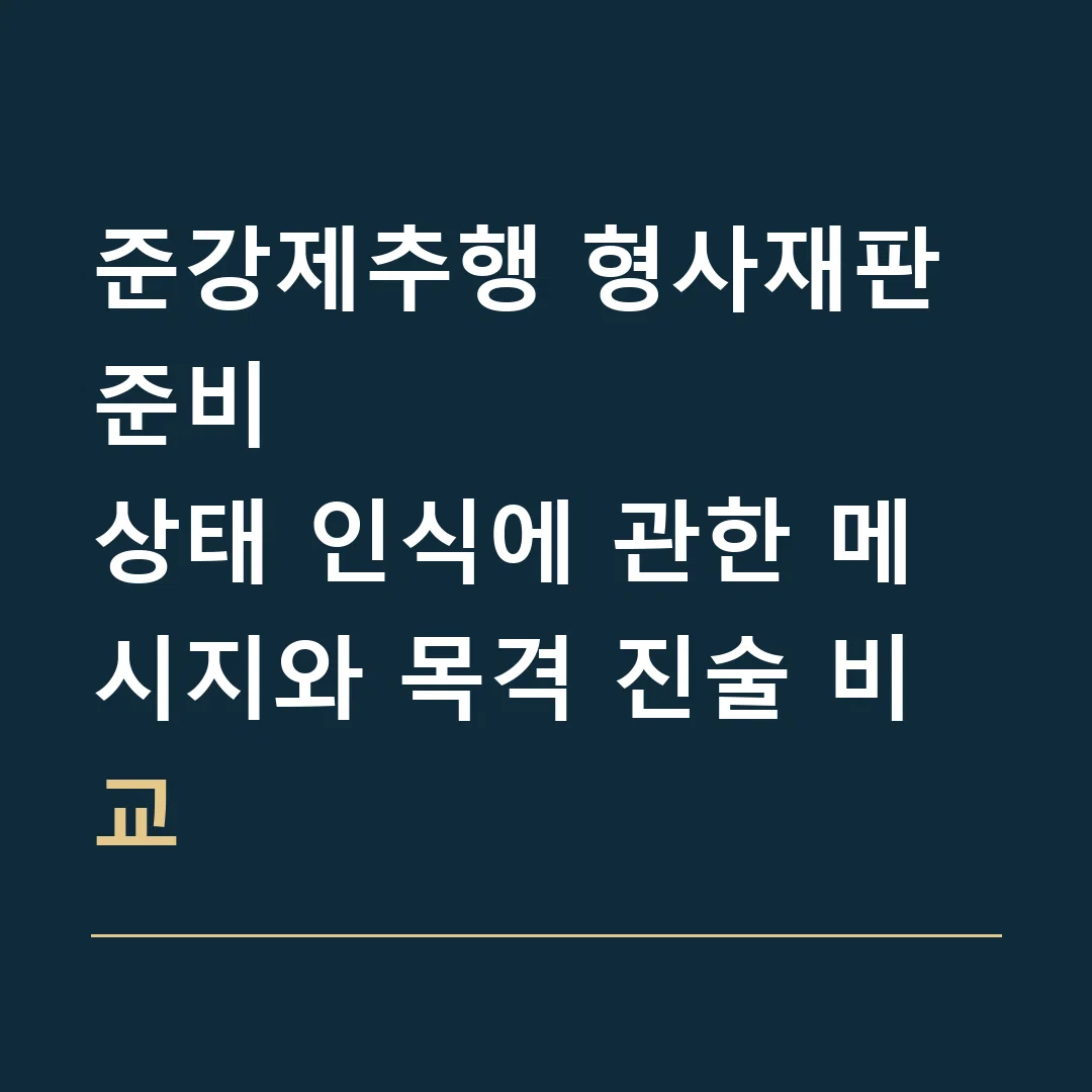준강제추행 형사재판 준비 · 상태 인식에 관한 메시지와 목격 진술 비교