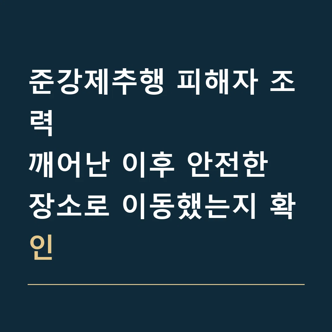준강제추행 피해자 조력 · 깨어난 이후 안전한 장소로 이동했는지 확인