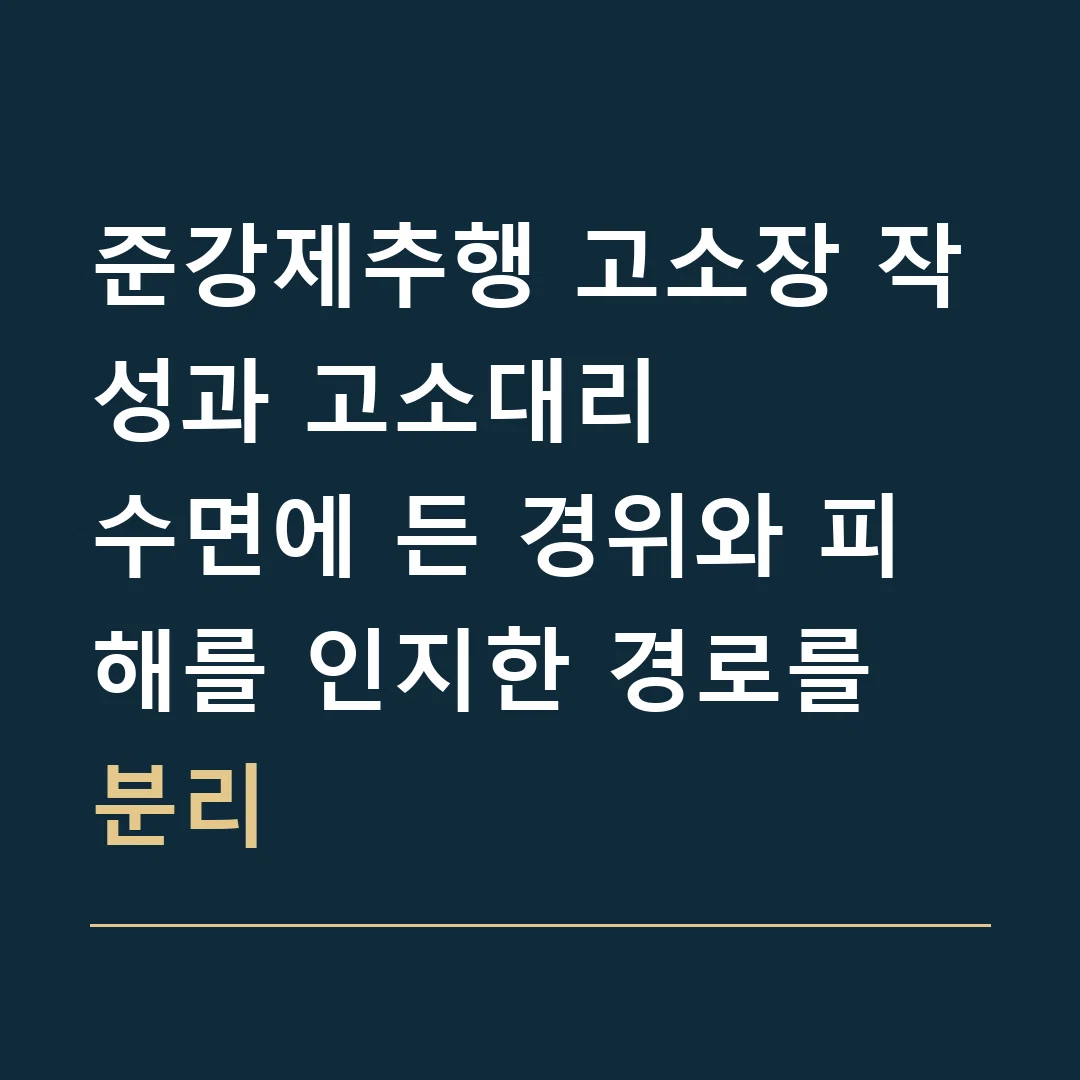 준강제추행 고소장 작성과 고소대리 · 수면에 든 경위와 피해를 인지한 경로를 분리