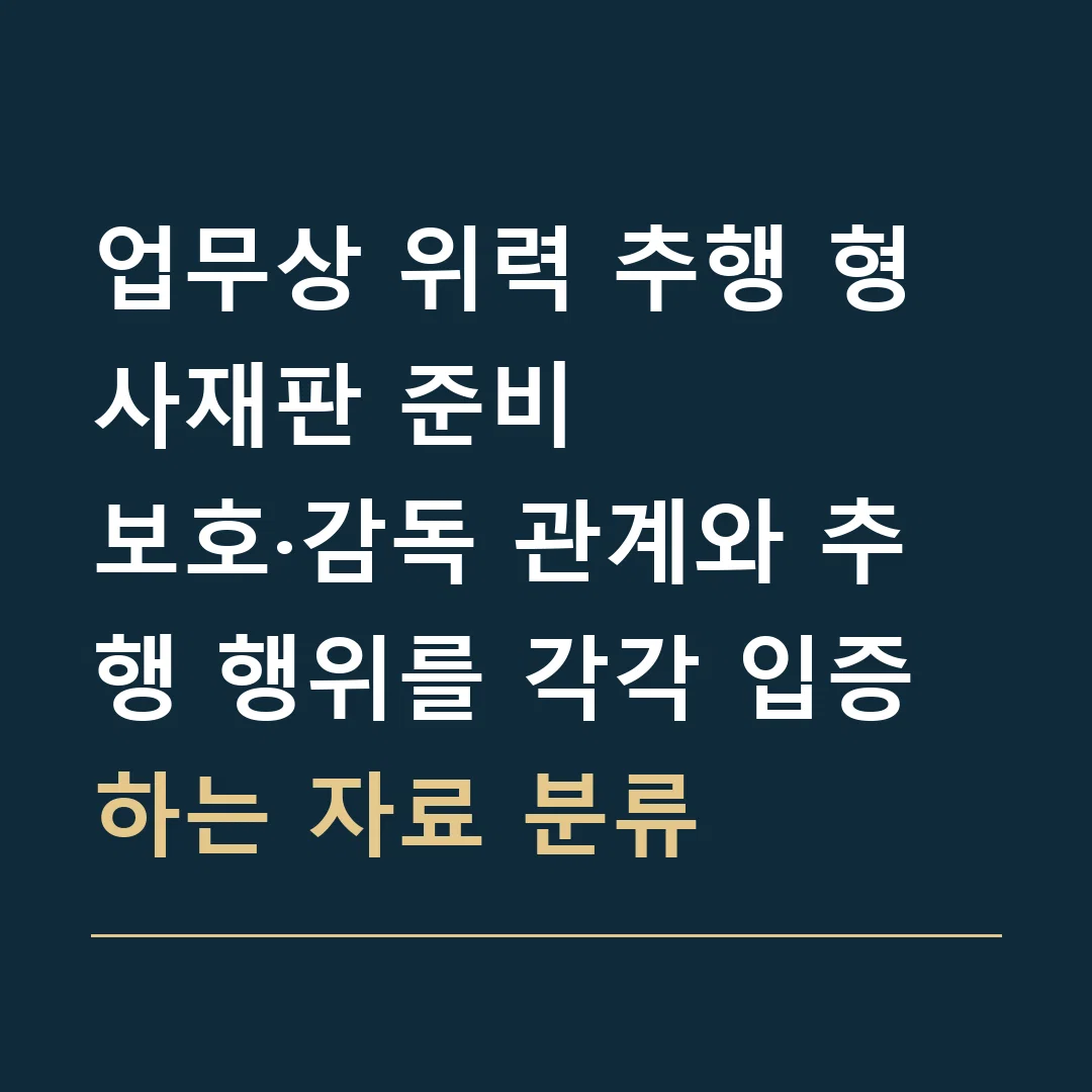업무상 위력 추행 형사재판 준비 · 보호·감독 관계와 추행 행위를 각각 입증하는 자료 분류