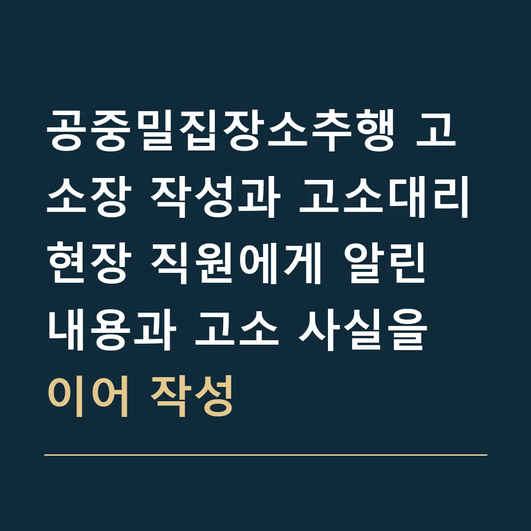공중밀집장소추행 고소장 작성과 고소대리 · 현장 직원에게 알린 내용과 고소 사실을 이어 작성