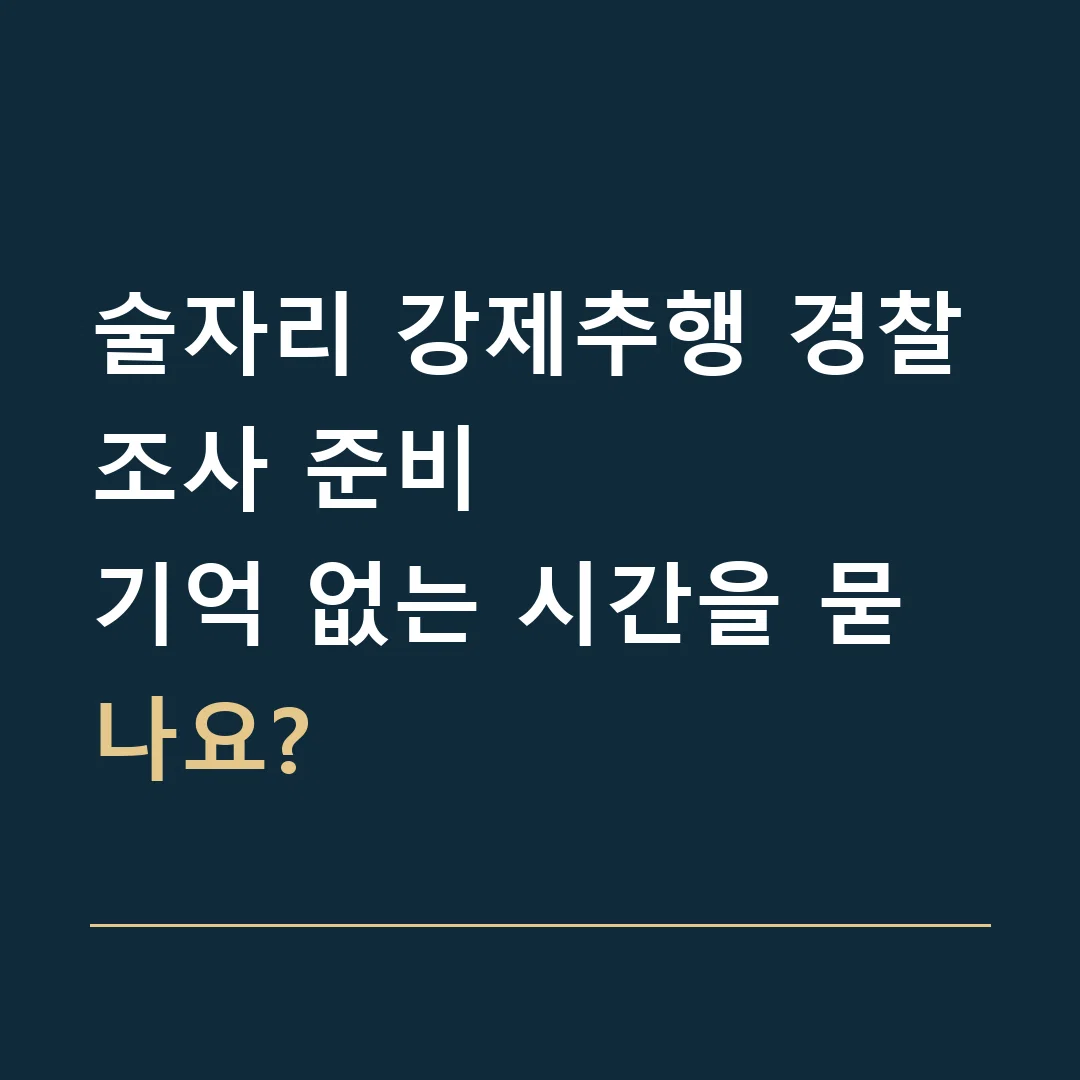 술자리 강제추행 경찰조사 준비 · 기억 없는 시간을 묻나요?
