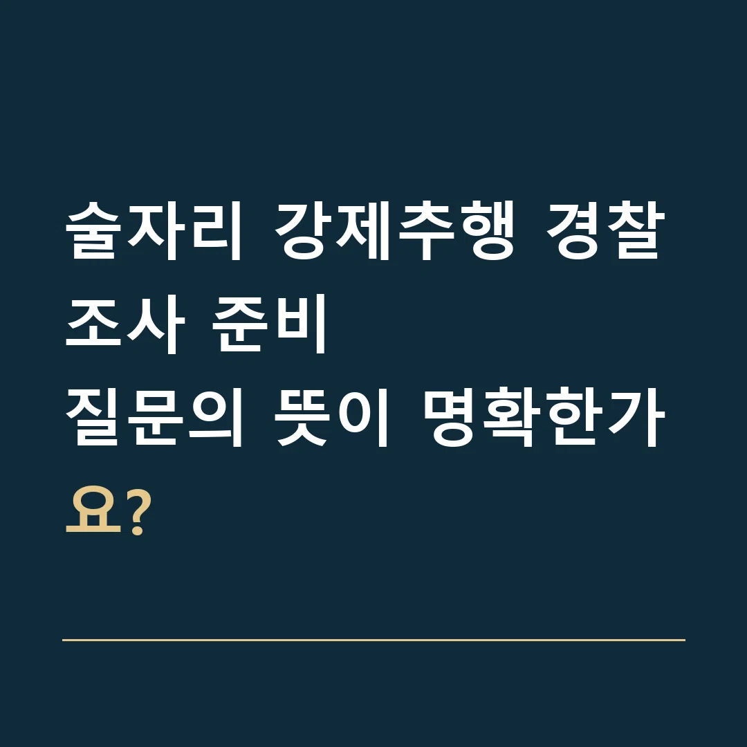 술자리 강제추행 경찰조사 준비 · 질문의 뜻이 명확한가요?