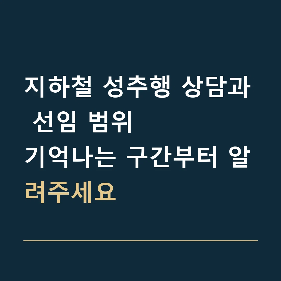 지하철 성추행 상담과 선임 범위 · 기억나는 구간부터 알려주세요