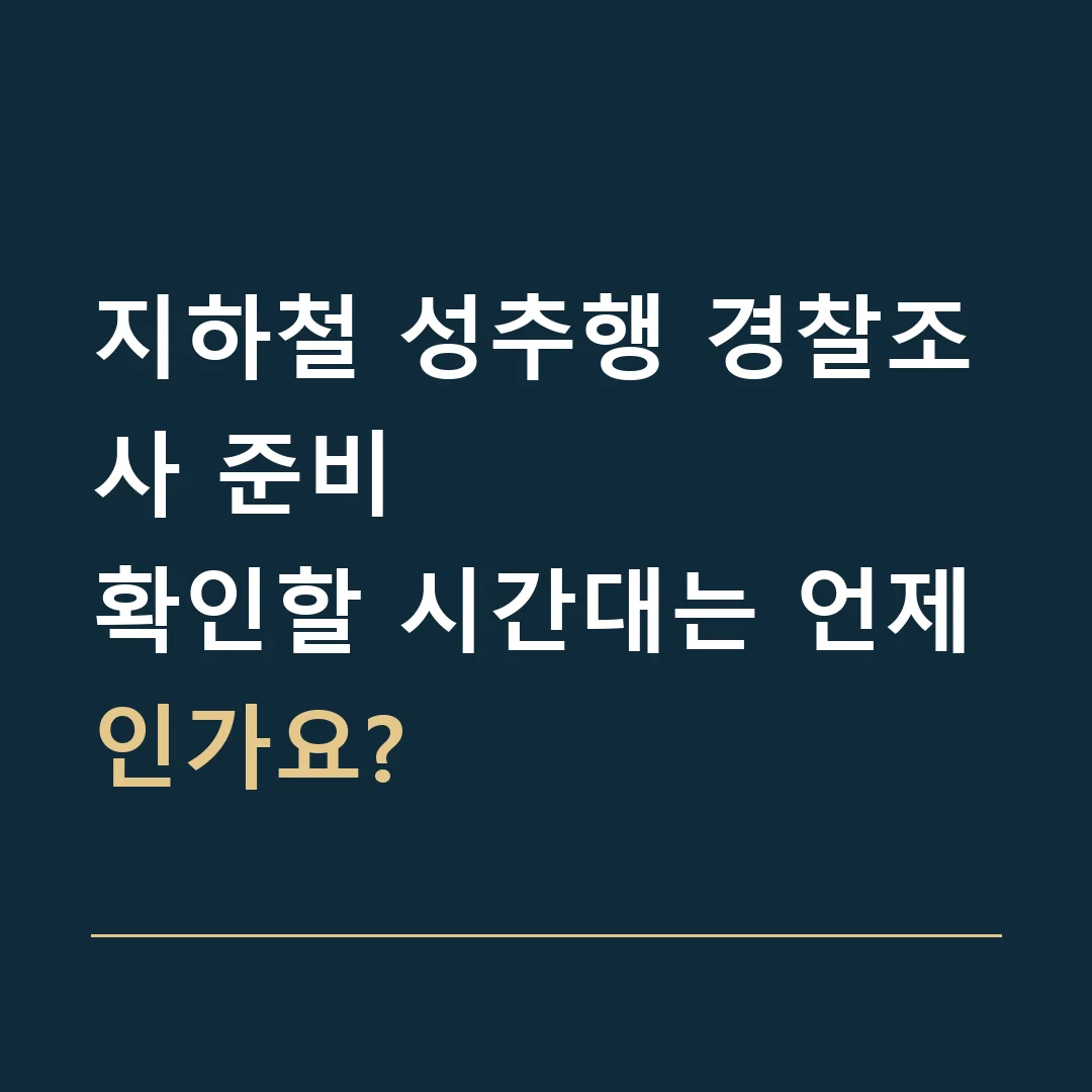 지하철 성추행 경찰조사 준비 · 확인할 시간대는 언제인가요?