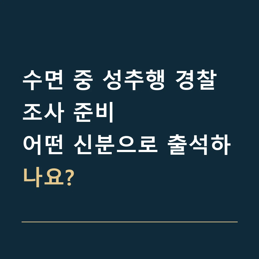 수면 중 성추행 경찰조사 준비 · 어떤 신분으로 출석하나요?