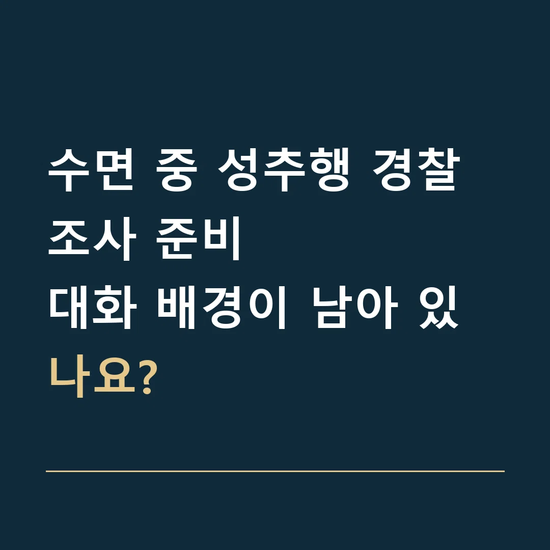 수면 중 성추행 경찰조사 준비 · 대화 배경이 남아 있나요?