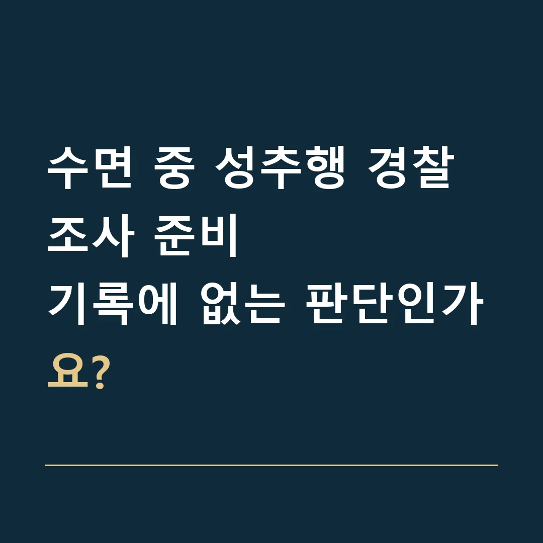 수면 중 성추행 경찰조사 준비 · 기록에 없는 판단인가요?