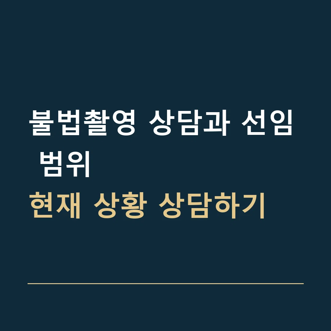불법촬영 상담과 선임 범위 · 현재 상황 상담하기