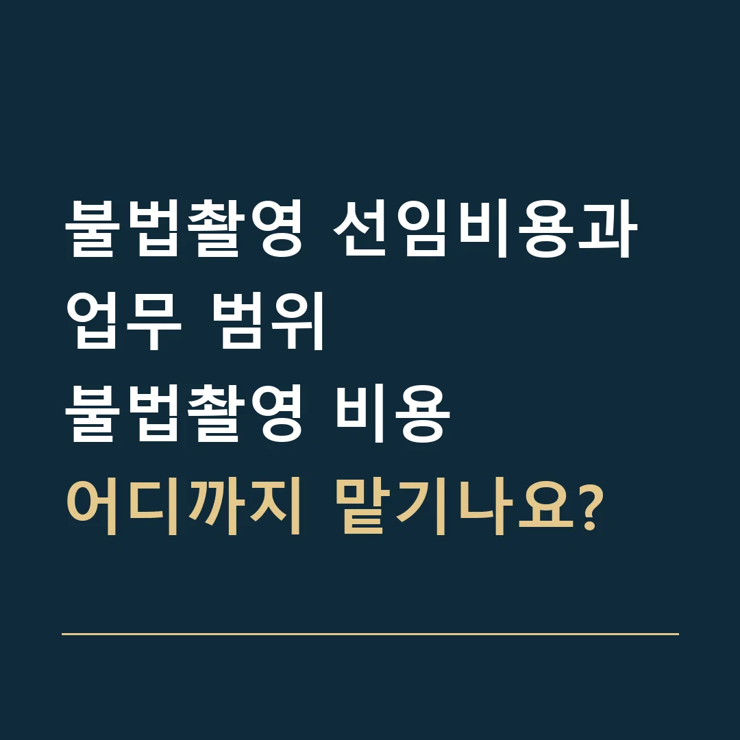 불법촬영 선임비용과 업무 범위 · 불법촬영 비용
어디까지 맡기나요?