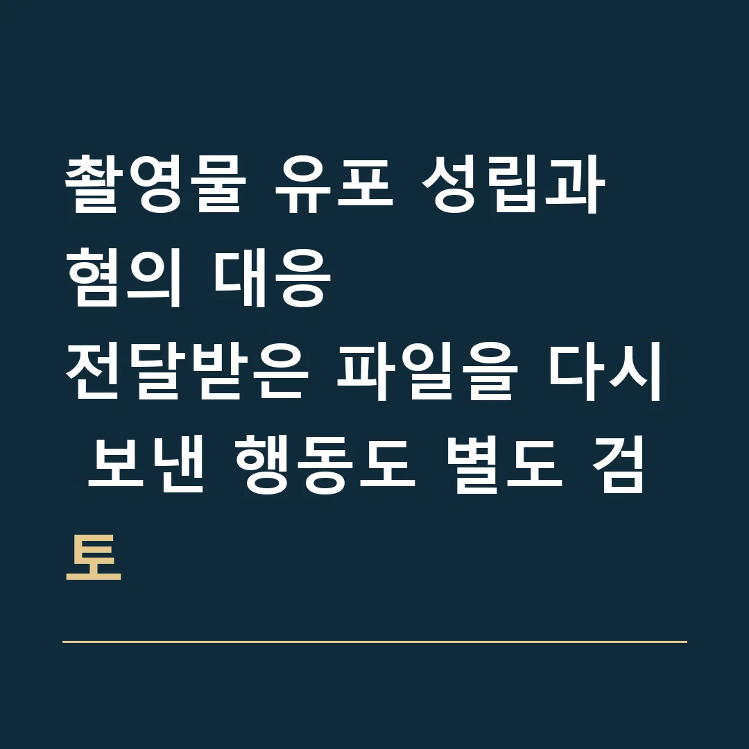 촬영물 유포 성립과 혐의 대응 · 전달받은 파일을 다시 보낸 행동도 별도 검토