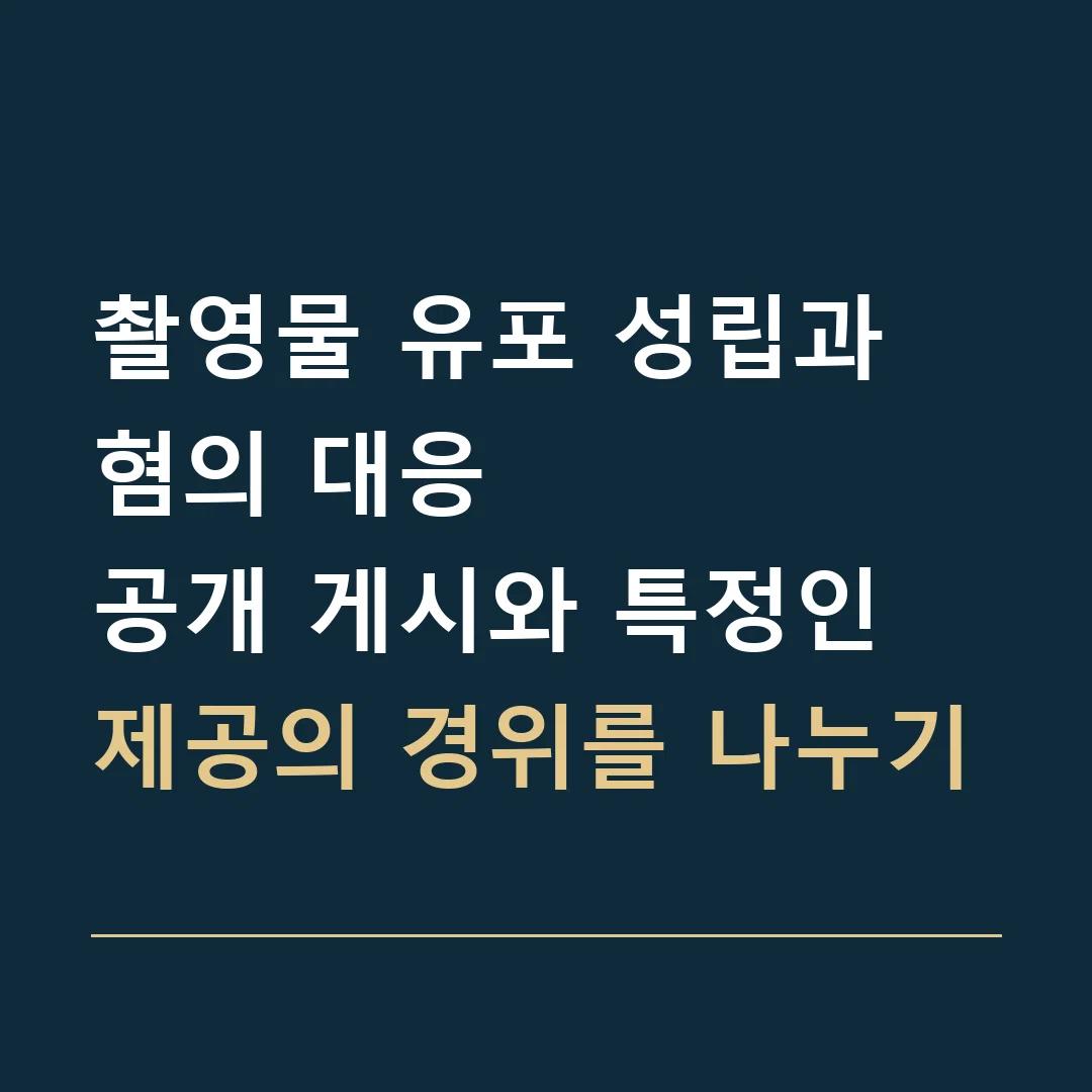 촬영물 유포 성립과 혐의 대응 · 공개 게시와 특정인 제공의 경위를 나누기