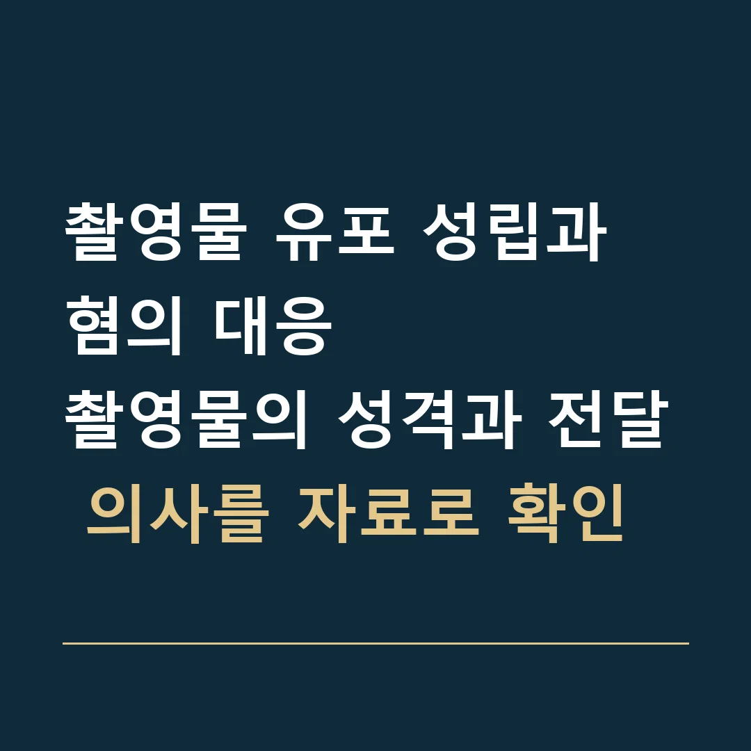 촬영물 유포 성립과 혐의 대응 · 촬영물의 성격과 전달 의사를 자료로 확인