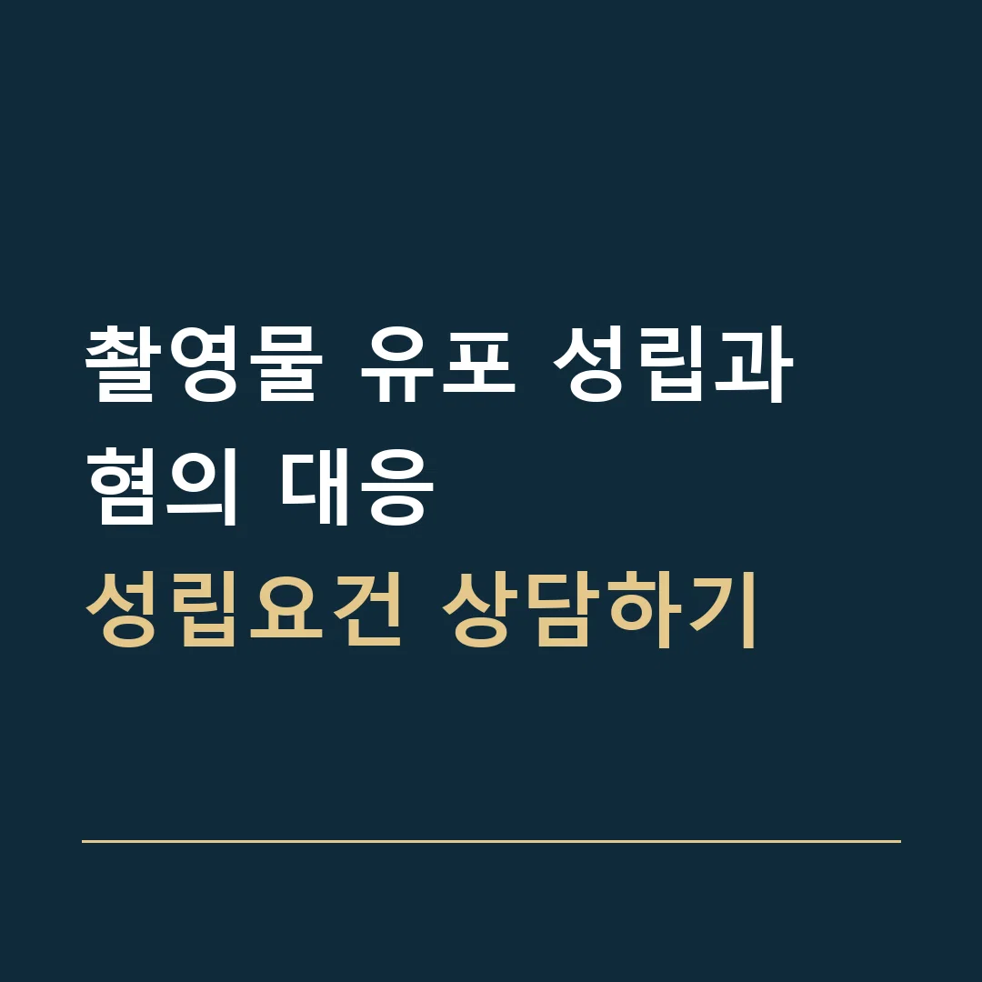 촬영물 유포 성립과 혐의 대응 · 성립요건 상담하기