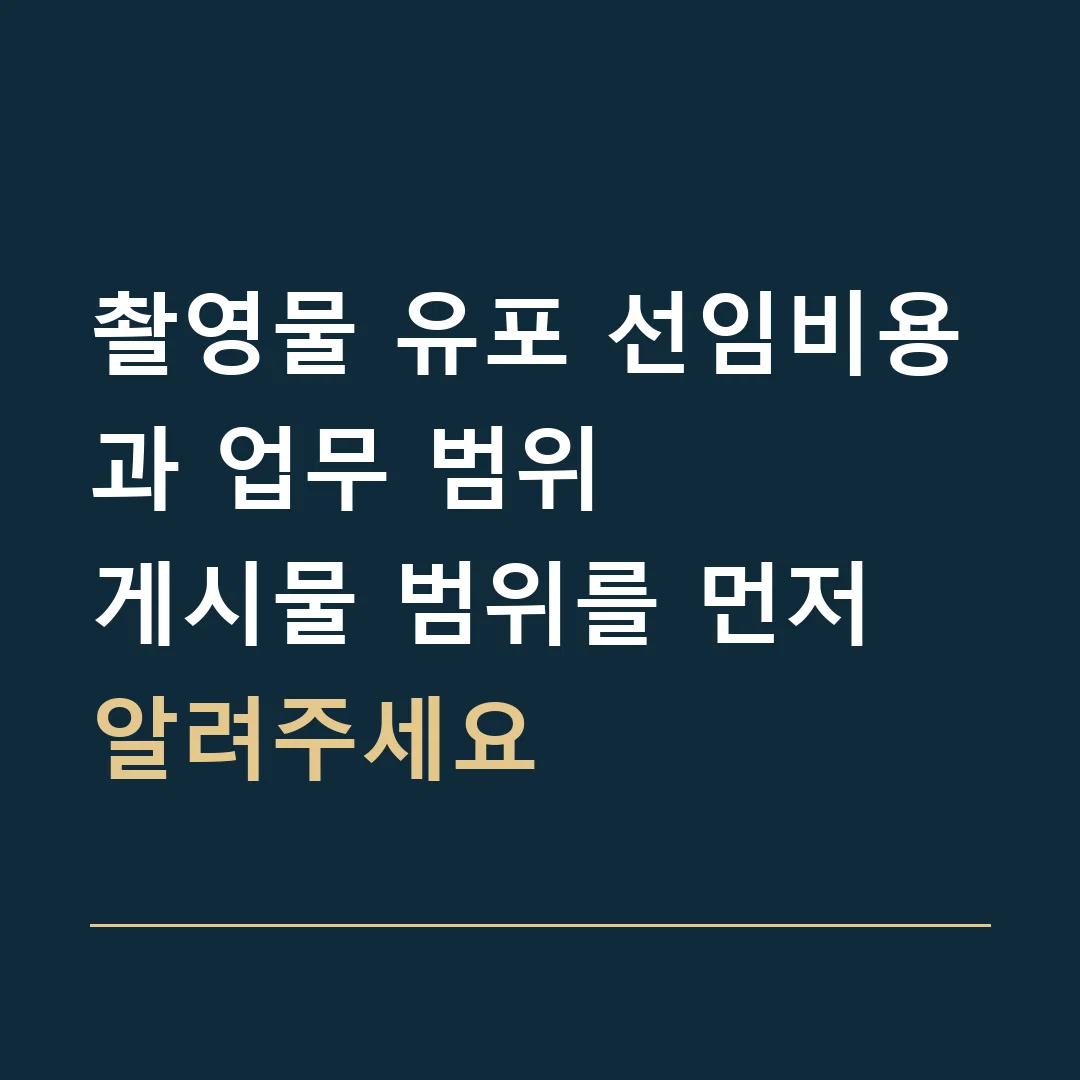 촬영물 유포 선임비용과 업무 범위 · 게시물 범위를 먼저 알려주세요